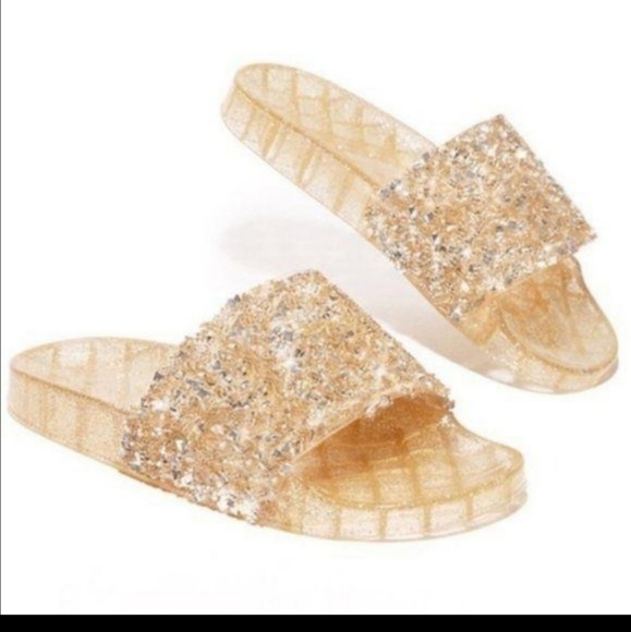 Gold Sparkle Slides - Picture 3 of 4